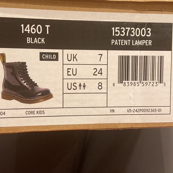 - Dr Martens kids black patent lamper leather size 8 back to school SALE - Picture 13 of 13